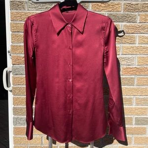 Theory Women's Red Button Down Shirt